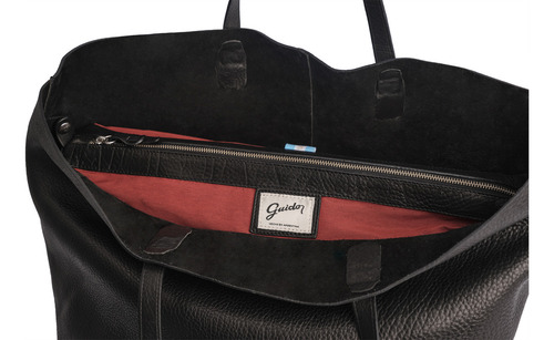 Cartera Cuero Artesanal Sobre Desmontable Shopping Bag Color Negro