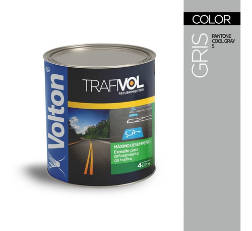 Pintura P/trafico Base Solvente Color Gris Volton Gal 4l