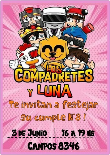 Kit Imprimible Personalizado Compadretes Rosa