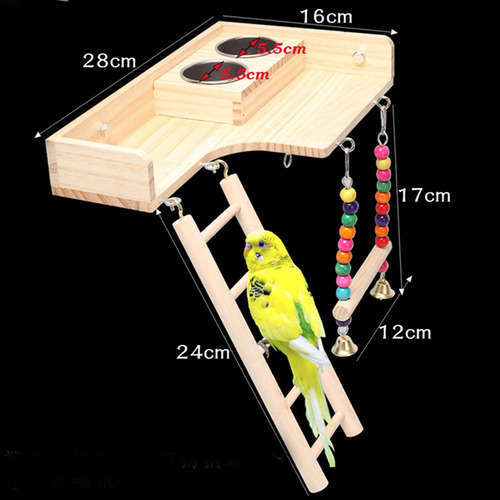 Pet Bird Parrot Playground Escalera De Madera Para Pájaros