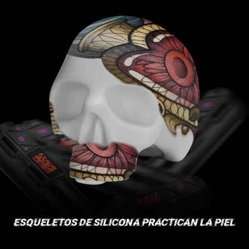 Atomus Skull Tattoo Silicone Simulation For Tattoo Praticemodelo De Simulación 3d 11*8,3*7,5cm, Silicona Elástica Suave, Un Objeto Para Múltiples Usos