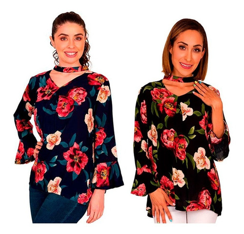 Set Se De 2 Blusas Estampado Flores Talla Ch M-728