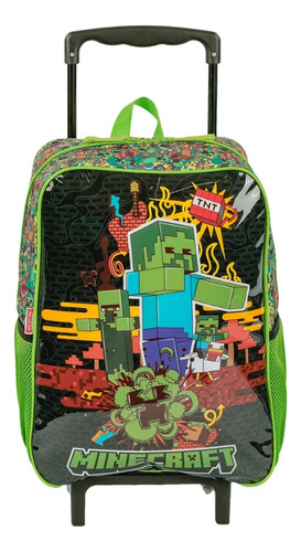 Mochila Minecraft Fun Rodas Infantil M Sestini Meninos