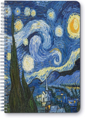 Noche Estrellada A5 Cuaderno De Espiral Redonda Goberna...