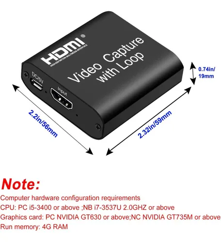Capturadora Video Streaming Usb Loop Hd Hdmi Xbox Ps5 Switch