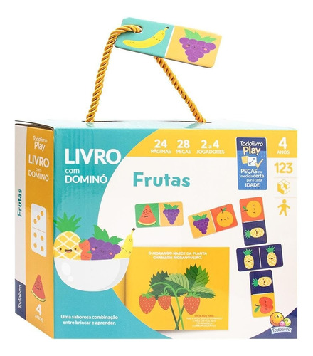 Livro Todolivro Play Com Domino 4 Anos - Frutas