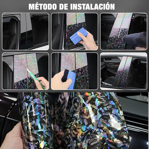 ` Vinil Fibra Carbon Glossy Wrap Automotriz Envoltura