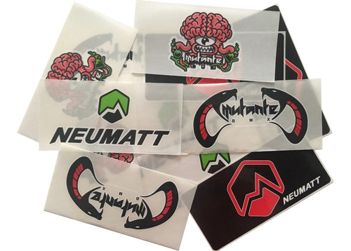 Stickers, 12 Calcomanías De Vinil Durable, Neumatt Y Mutante