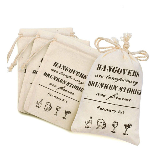 Bachelorette Hangover Kit Bags  Pcs Cotton Recovery K...