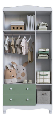 Guarda Roupas Infantil 3 Portas E 2 Gavetas Linha Encanto