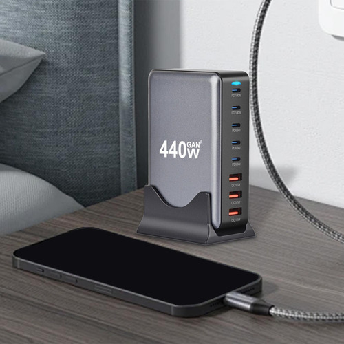 Estación De Carga Usb C De 440 W, Estación De Carga De