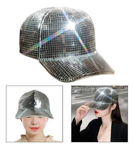 2 Sombrero De Espejo De Bola De Discoteca, Gorra De