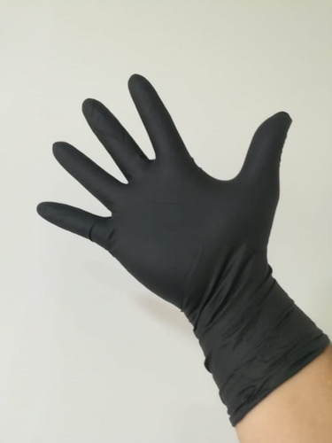 Guantes De Nitrilo Negro Extra Gruesos 9,5gr X 25 Pares 