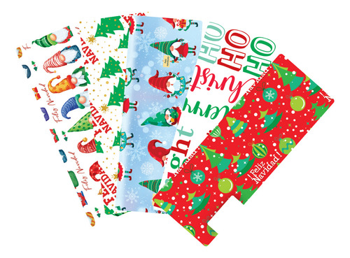 Papel Navideño Para Envoltura De Paq Con 20 Pliegos Gnomos