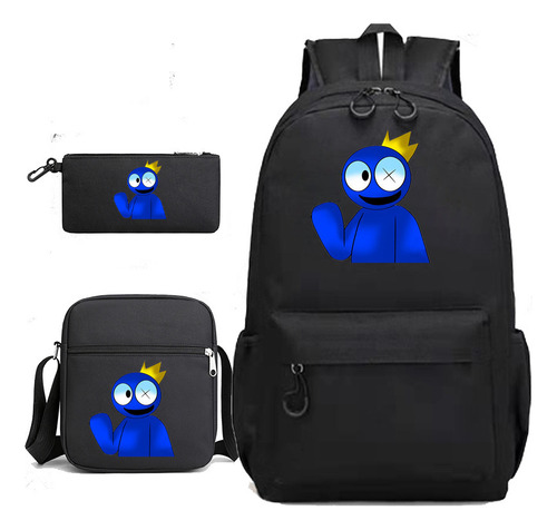 Conjunto De 3 Piezas De Mochila - Amigos Del Arcoíris Color Negro