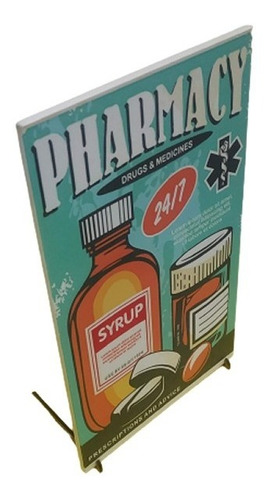 Imagem 1 de 4 de Quadro Decorativo Para Farmácias - Pharmacy Vintage