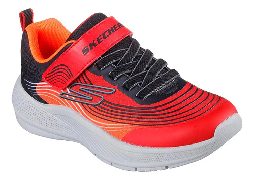 Skechers Microspec Advance Para Niño Color Rojo, Negro