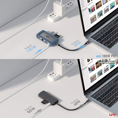 Hub Usb Conector Desmontable Hdmi 4k Lector De Tarjetas Sd