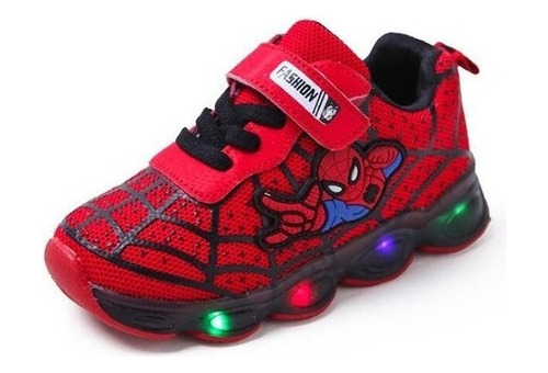 Zapatillas Deportivas Transpirables Con Luz Led Spider-man