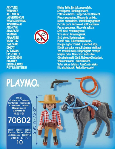 Imagen 5 de 6 de Playmobil Special Plus 70602 Mujer Jinete Del Oeste Caballo