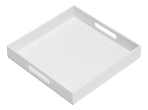 Bandeja De Servir Kevlang, Acrílico Blanco Brillante, 35 X 3