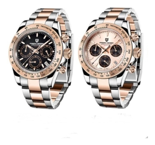 Relogio Pagani Design Rosé Original Estilo Rolex Daytona