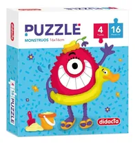Comprar Puzzle Monstruos 4 Puzzles De 16 Pzas Didacta Original. Mpuy