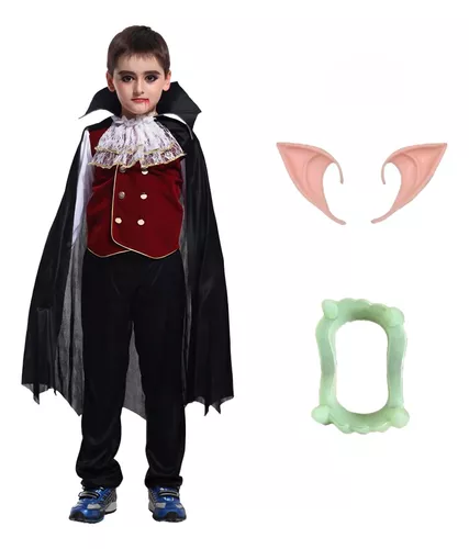 Fantasia Drácula Vampiro Halloween Adulto Roupa e Capa Luxo - 7