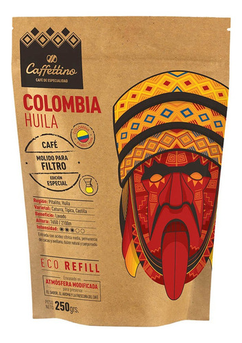 Caffettino colombia huila Molido café especialidad filtros 250 g