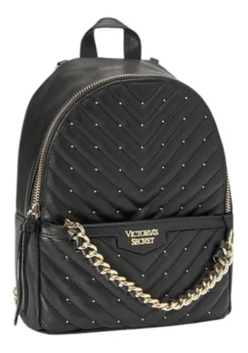 Mochila Victorias Secret Negra Con Brillos Dorados Original