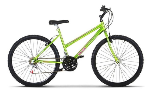 Bicicleta  de passeio Ultra Bikes Bike Aro 26 18 marchas freios v-brakes cor chrome line green