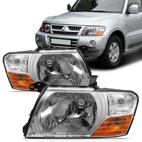 Farol Pajero Full 2003 2004 2005 2006 2007 Simples Cromado