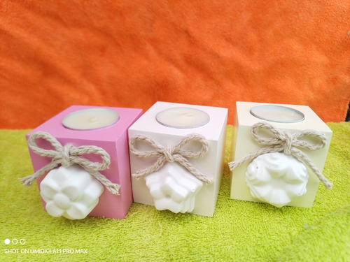 Imagen 4 de 5 de Porta Velas Decorados En Madera Mdf 6x6 Cm