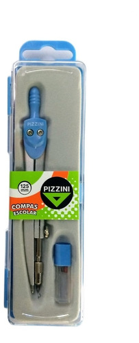 Compas Escolar Metalico Pizzini 125mm C/estuche C/2minas