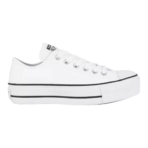 All Star Plataforma Branco de Couro