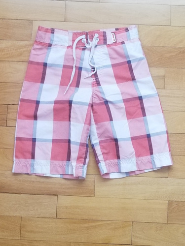 Traje De Baño Malla Cuadrille Blanco Rojo Niño Mimo Talle 6