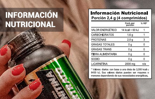 Imagen 4 de 6 de Quemador De Grasa. Carnitina 120 Comprimidos. Body Advance