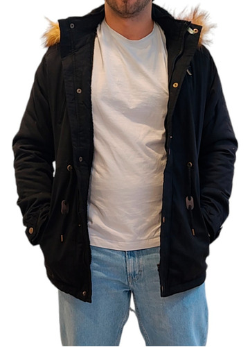 Campera Parka Gabardina Para Hombre Con Capucha Invierno