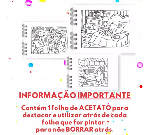 Livro De Colorir Bobbie Goods Capa Dura Com Desenhos Variados Infantil E Adulto