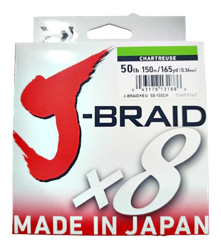 Multifilamento Daiwa J-braid X8 50 Lbs 150 Mt 8 Hebras Japon