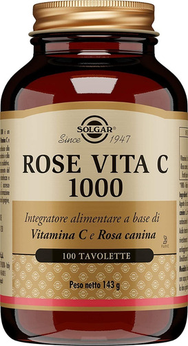 Vitamina Rose Vita C 1000 Mg Solgar 100 Pastillas