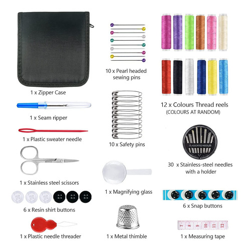 Kit De Agujas E Hilos De Coser 82 Piezas