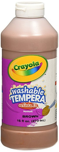 Crayola Artista Ii Tempera Paint, 16 Oz. Botella, Brown; No.