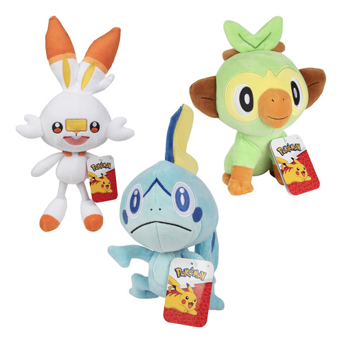 Peluche Pokémon 8 Grookey, Sobble Y Scorbunny, Paquete De 3