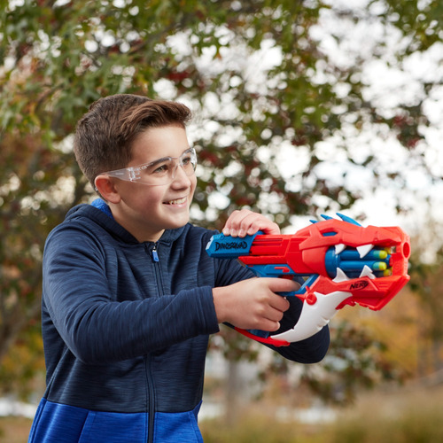 Lanzador Nerf Dinosquad Raptor Slash 6 Dardos Rojo