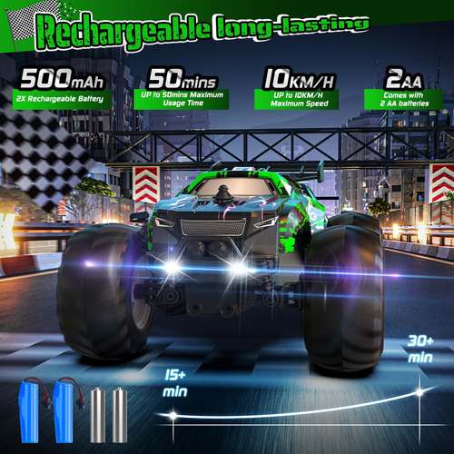 Coche Rc Hielse 1:20 10kmh Led 2 Motores 2.4ghz Recargable