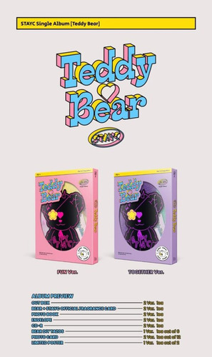 Stayc Album Oficial Teddy Bear Versión Fun (rosa)