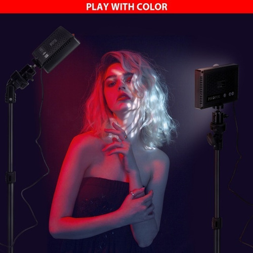 Imagen 4 de 10 de Kit 2 Iluminador Panel Led Usb Soporte C/ Filtros De Color