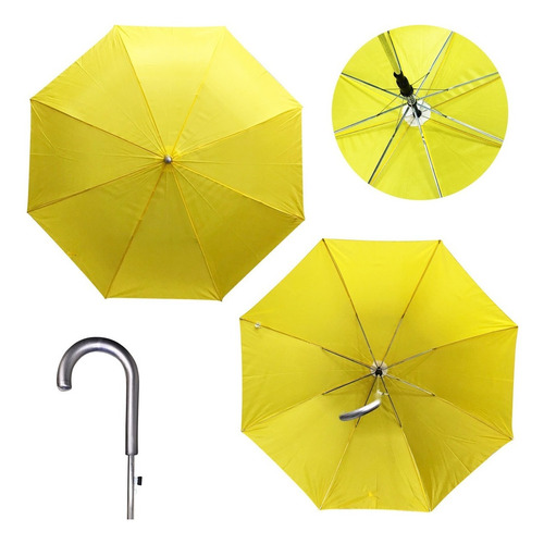 Guarda Chuva Colorido Automático Tamanho Infantil Amarelo