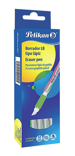 12 Goma Borrador Tipo Lápiz Pluma Tinta Retráctil Pelikan Lb